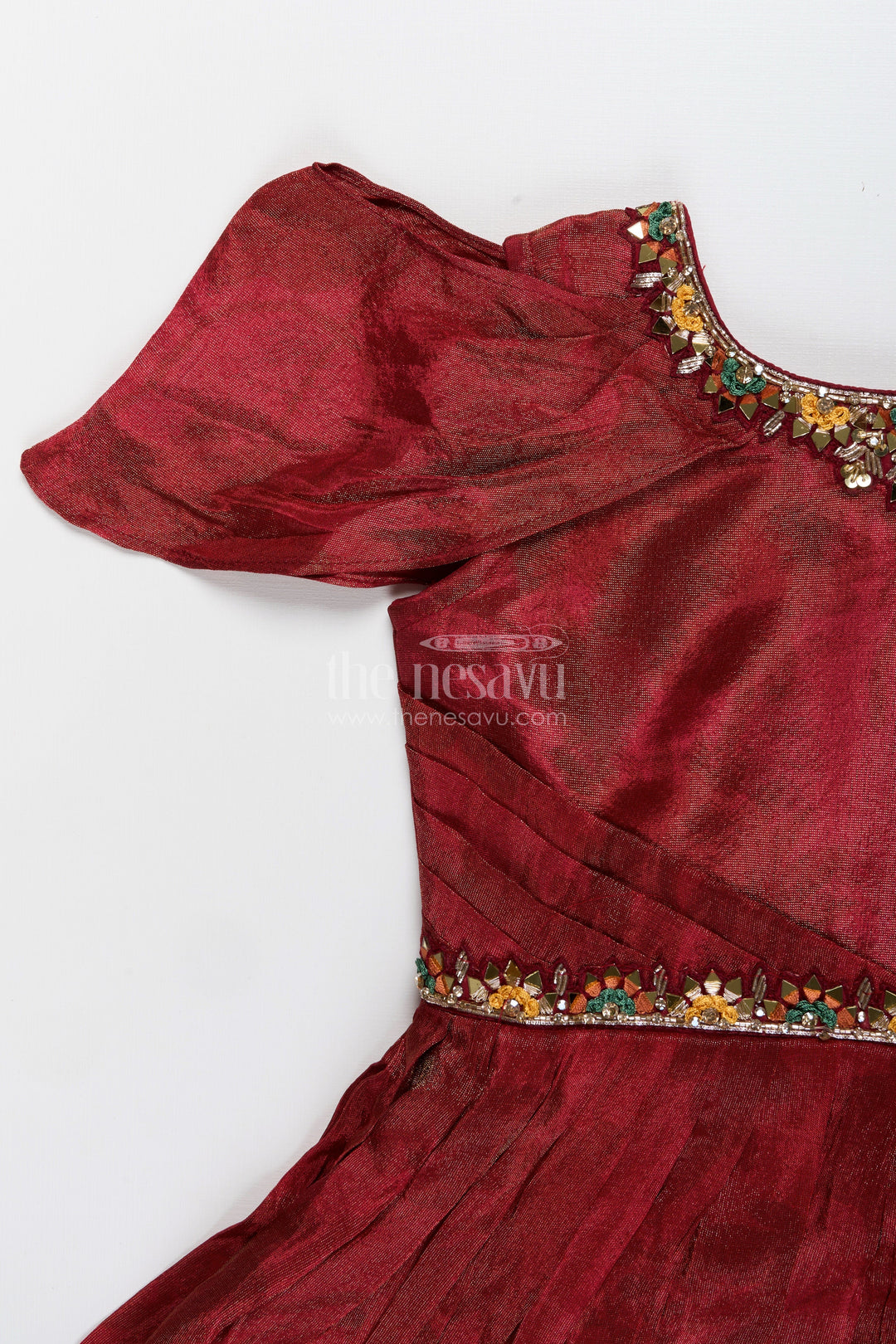 Digital print silk gown for girls for parties and family photoshoots