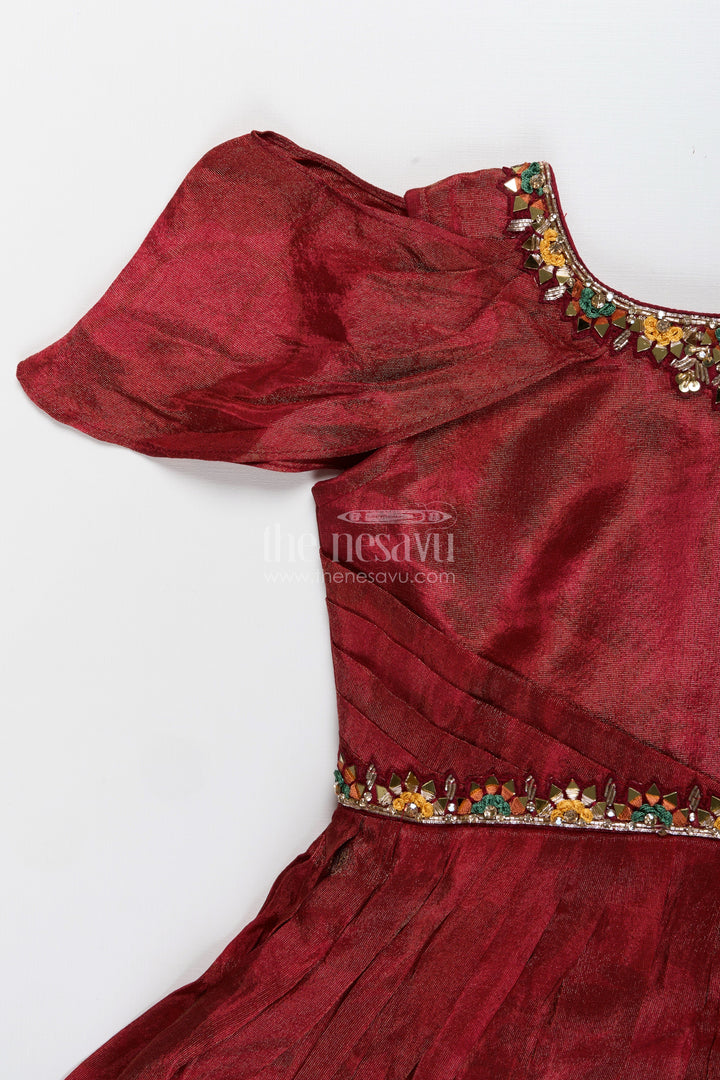 Digital print silk gown for girls for parties and family photoshoots