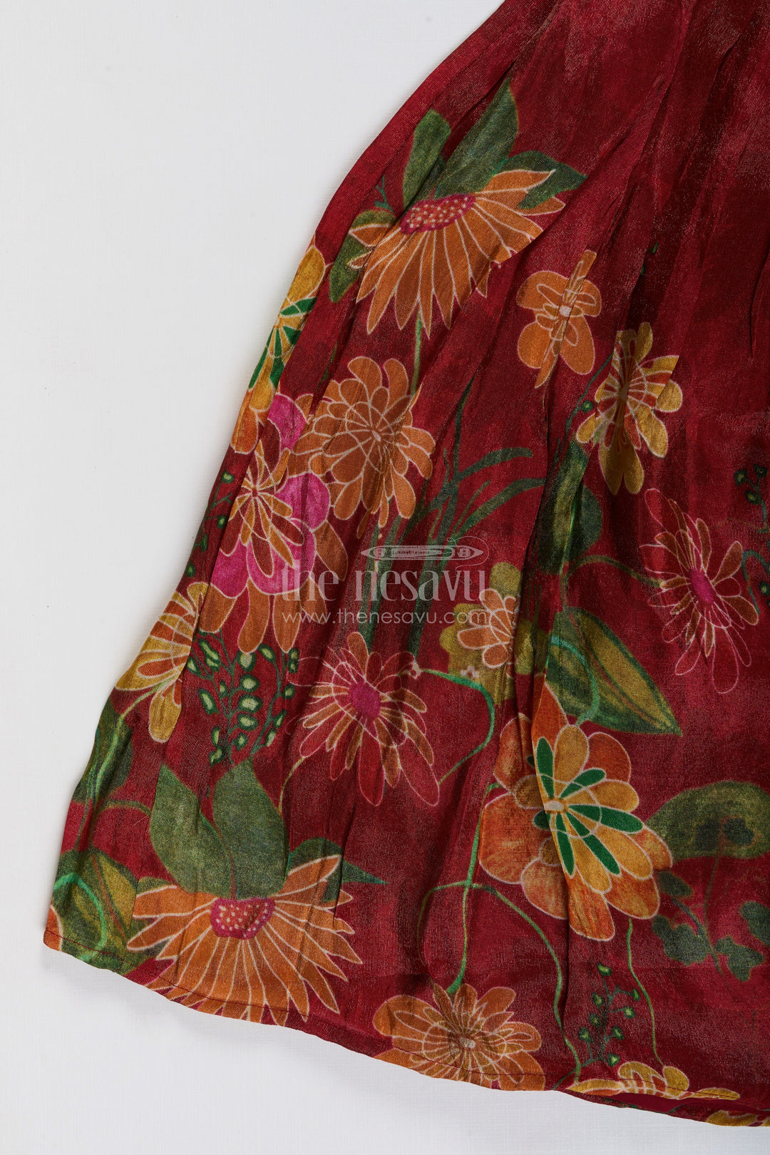 Digital print silk gown for girls for parties and family photoshoots