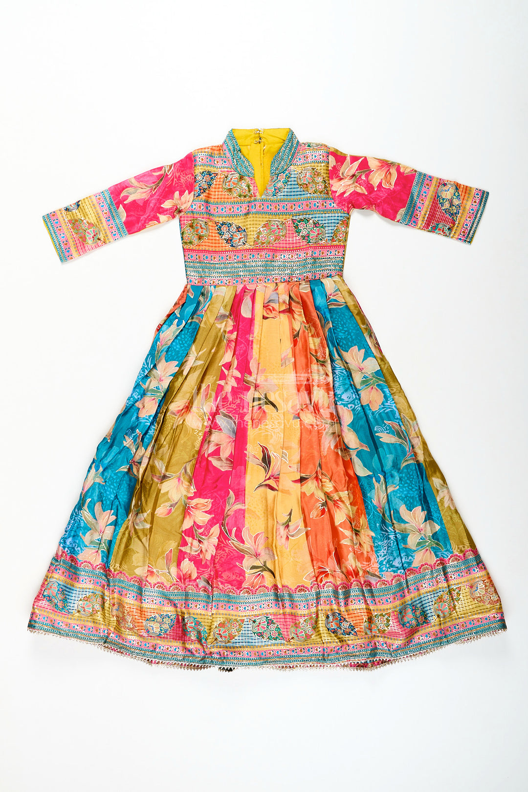 Girls silk gown for festive events and cultural functions