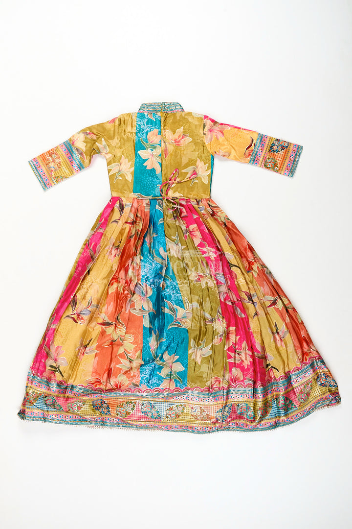Girls silk gown for festive events and cultural functions