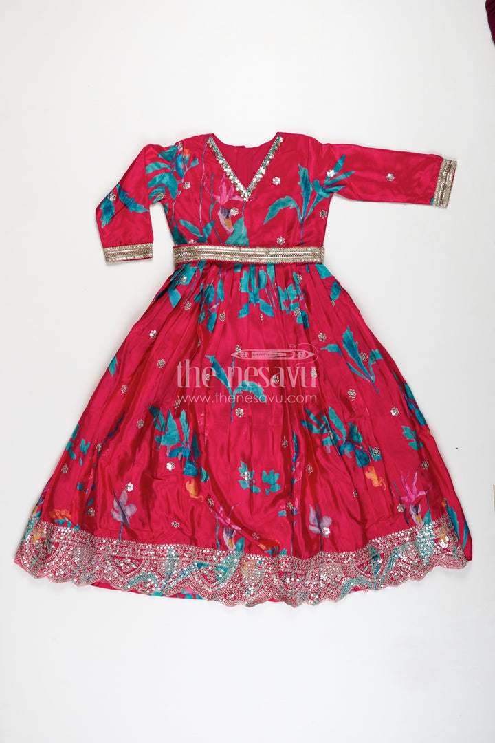 Chiffon Anarkali Dress Evening Party Gown For Girls