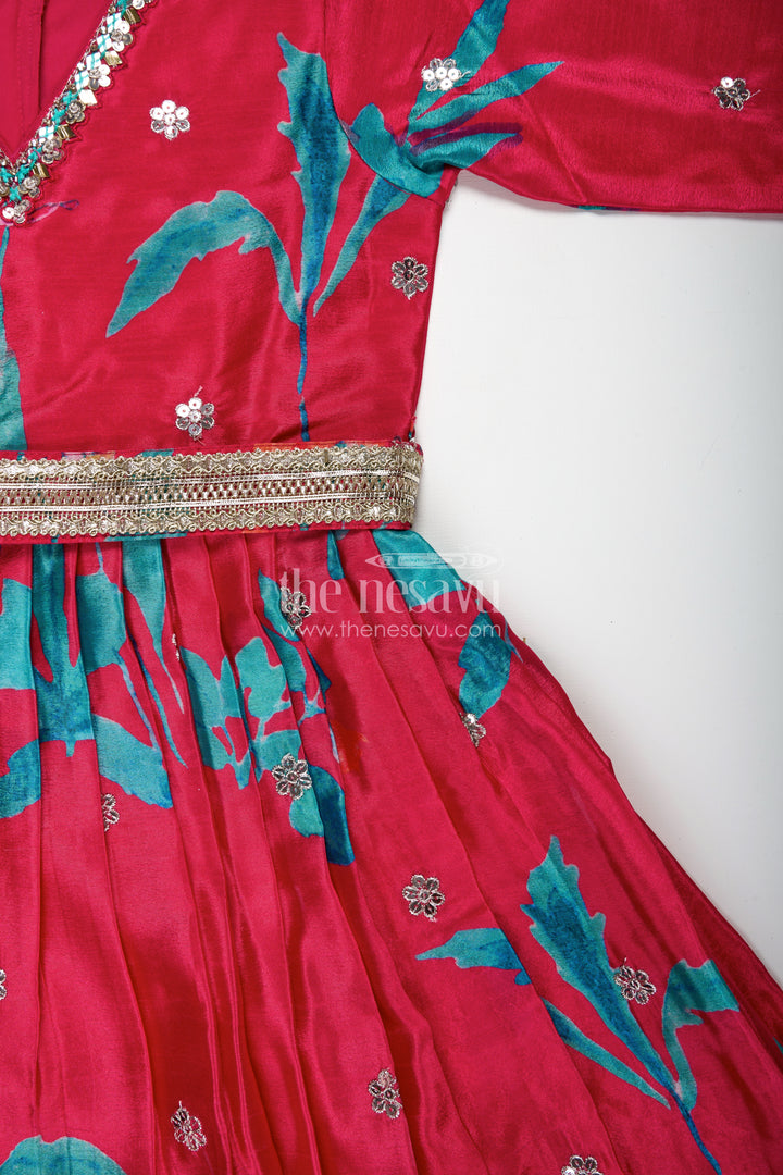 Chiffon Anarkali Dress Evening Party Gown For Girls