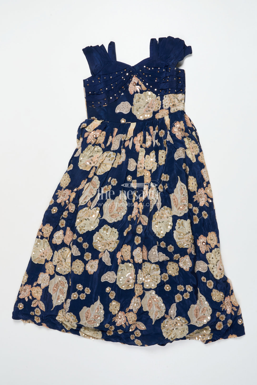 Party Gown for Girls with Digital Print and Sequin Work