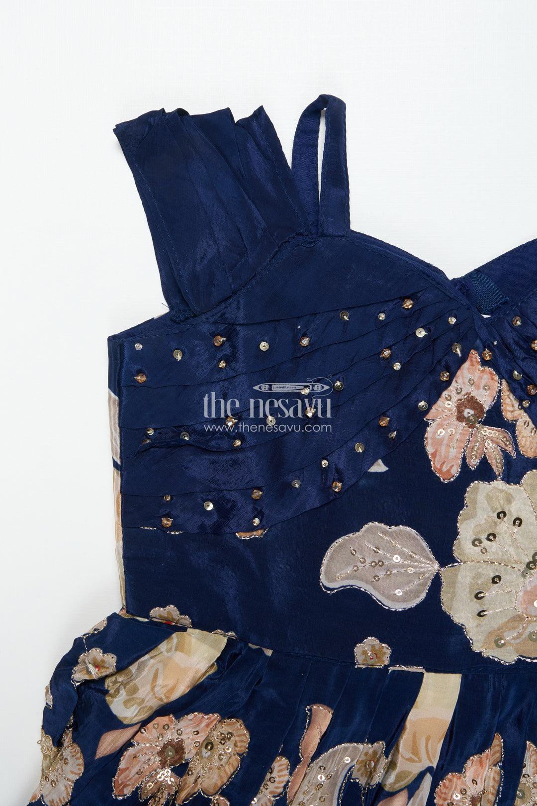 Party Gown for Girls with Digital Print and Sequin Work