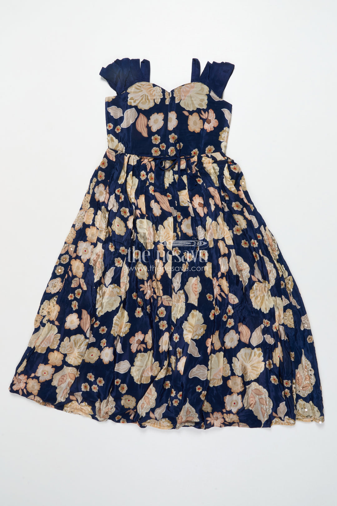 Party Gown for Girls with Digital Print and Sequin Work