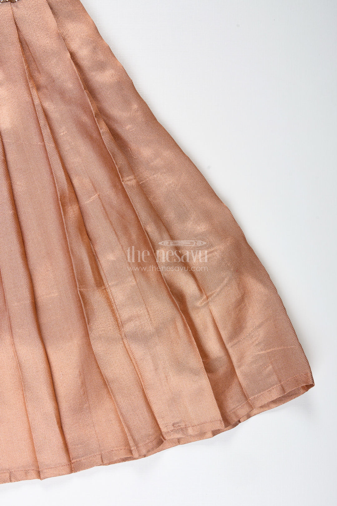 Velvet Party Gown For Girls With Tissue Silk Skirt Wine And Gold Festive Dress