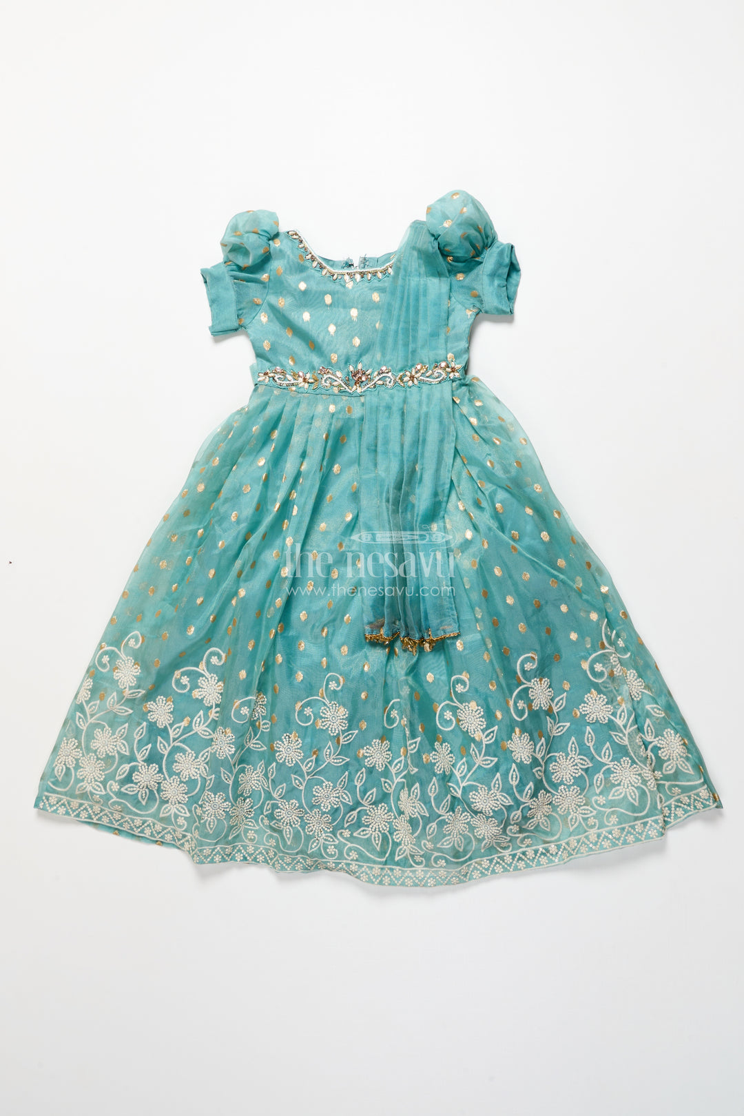 Girls silk gown for weddings and festive occasions