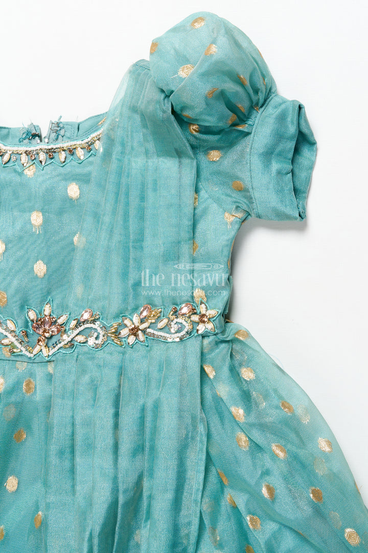 Girls silk gown for weddings and festive occasions