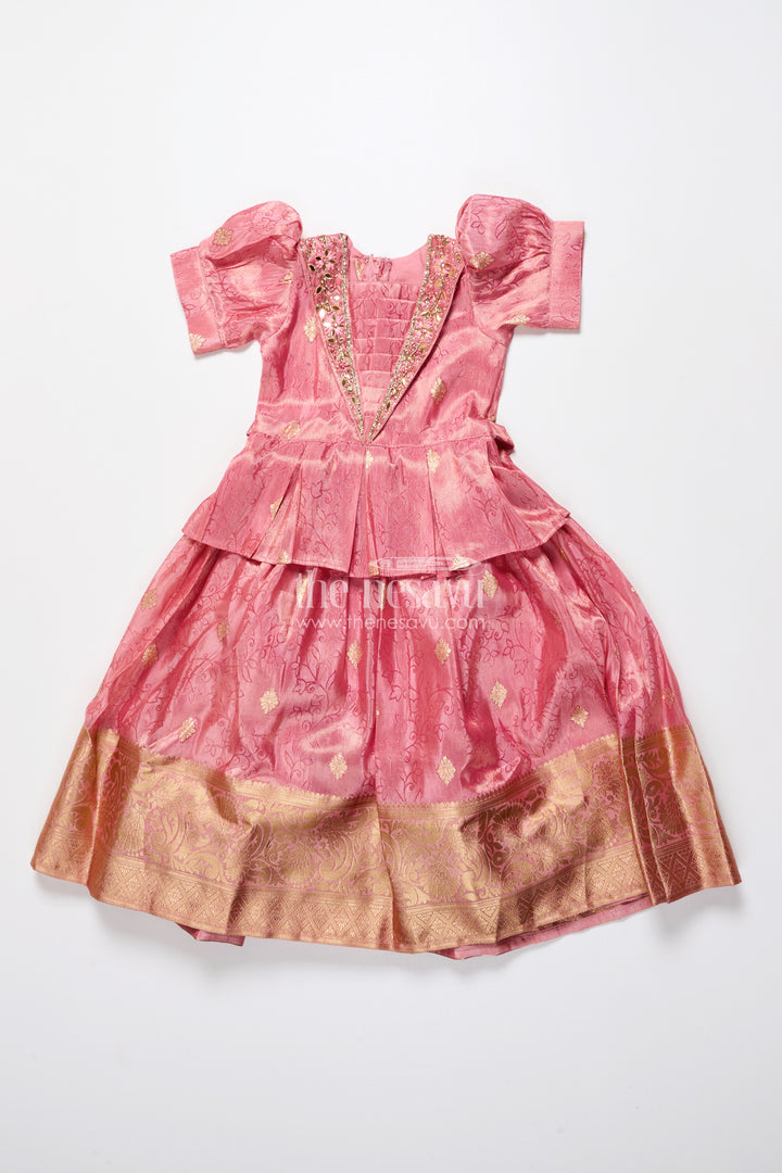 Girls silk frock with zari border for weddings and traditional celebrations
