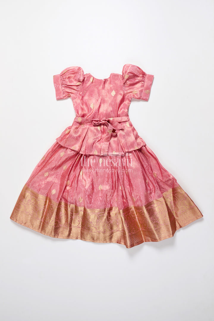 Girls silk frock with zari border for weddings and traditional celebrations