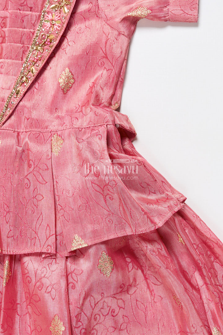 Girls silk frock with zari border for weddings and traditional celebrations