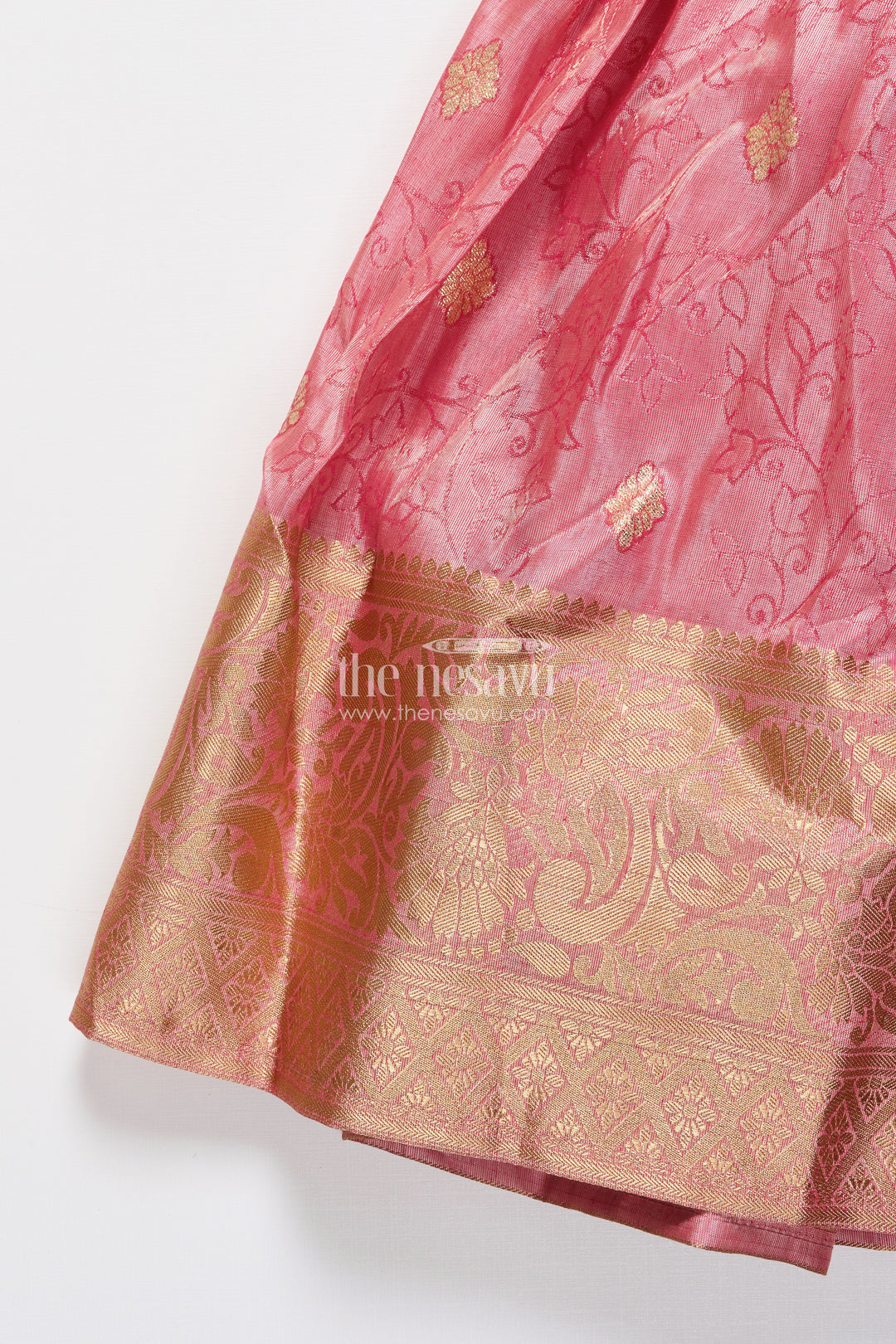 Girls silk frock with zari border for weddings and traditional celebrations