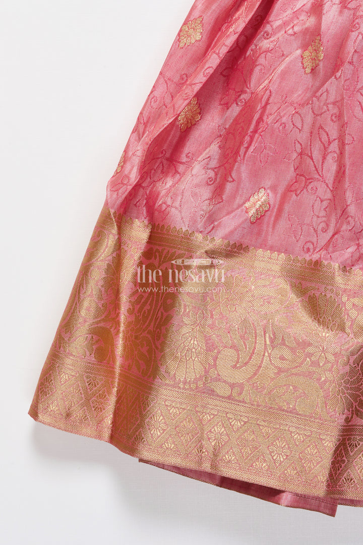 Girls silk frock with zari border for weddings and traditional celebrations