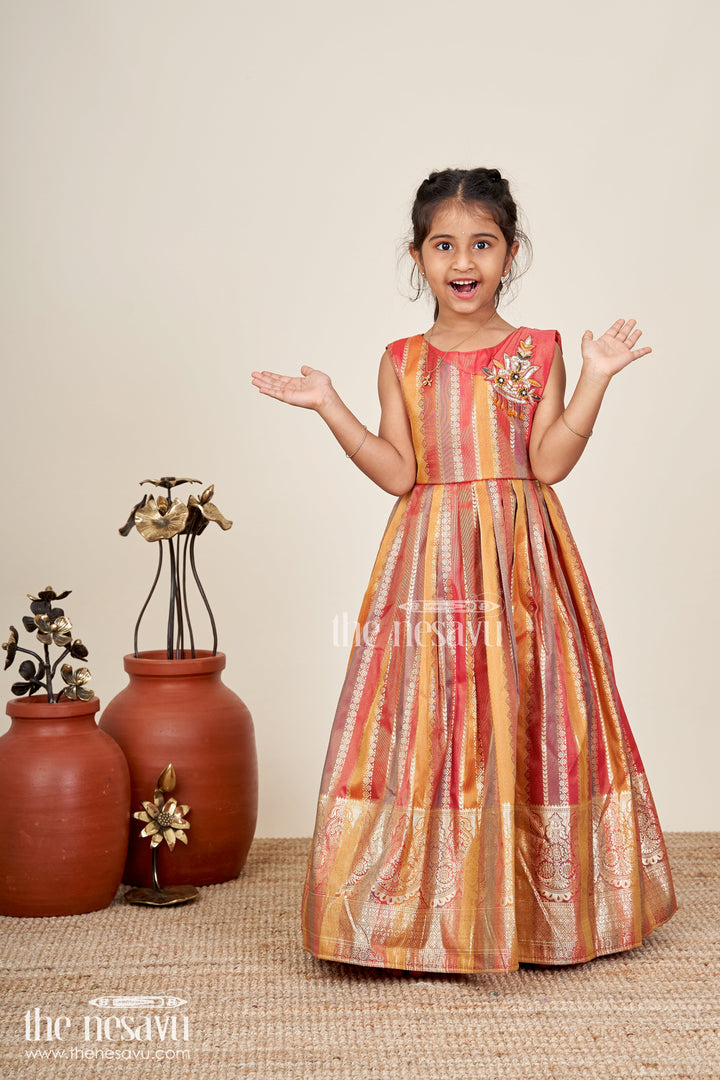 Girls silk gown for wedding and traditional celebrations