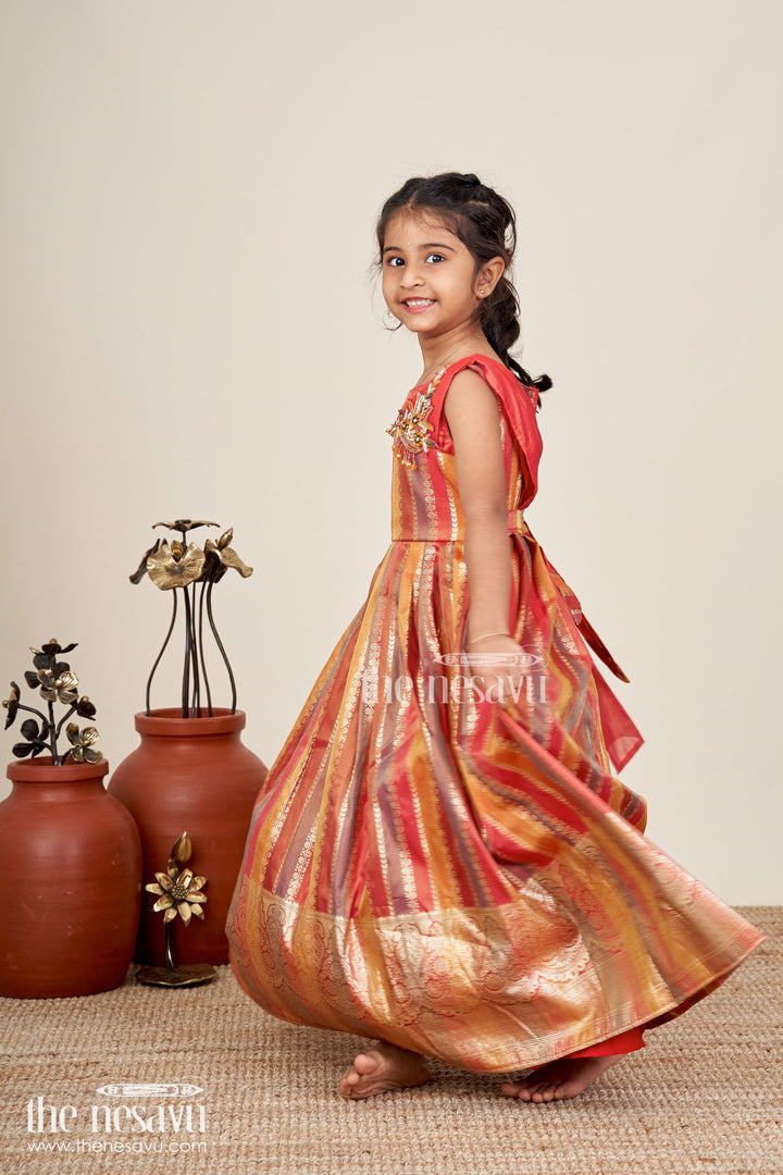 Girls silk gown for wedding and traditional celebrations