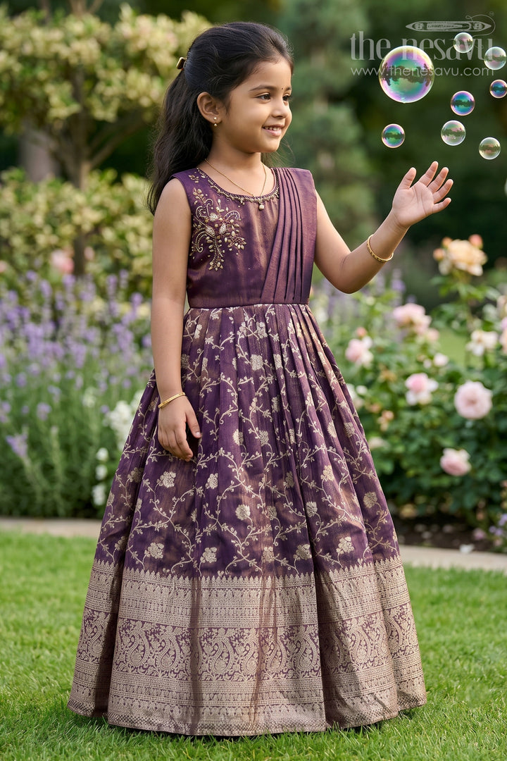 Girls Silk Gown for Weddings and Traditional Family Celebrations