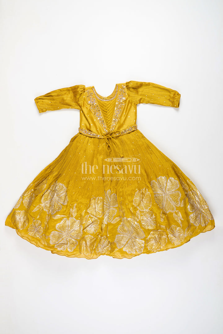 Girls silk gown for weddings and festive occasions