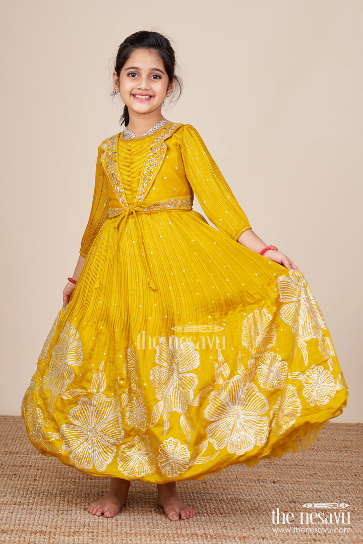 Girls silk gown for weddings and festive occasions
