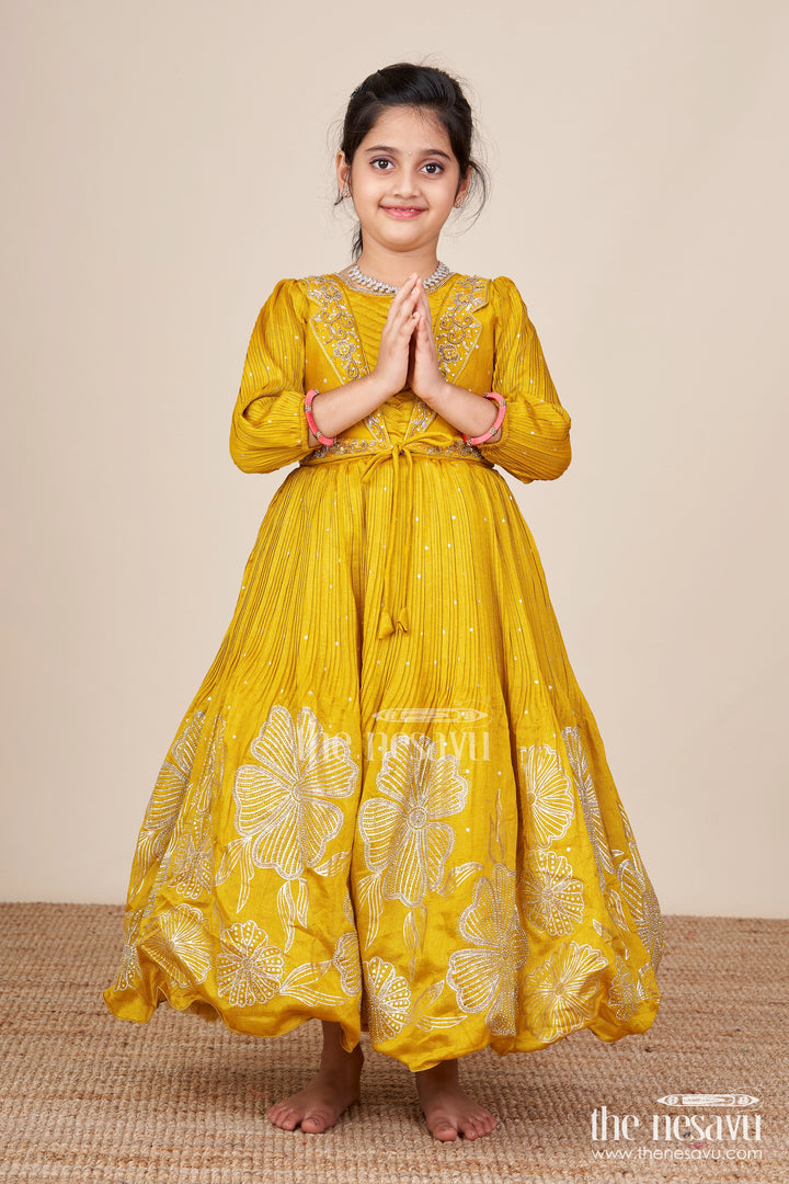 Girls silk gown for weddings and festive occasions