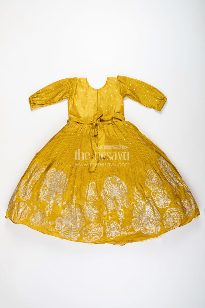 Girls silk gown for weddings and festive occasions