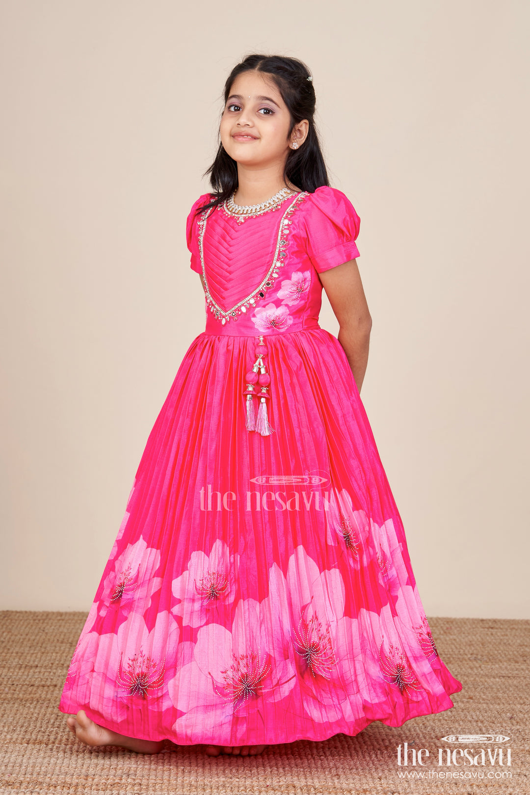 Girls silk gown for birthday party and evening events