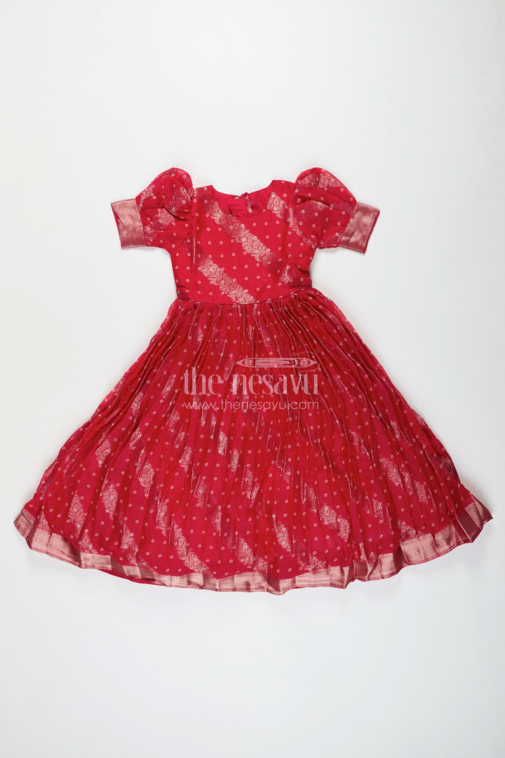 Girls jacquard party gown for weddings and festive events