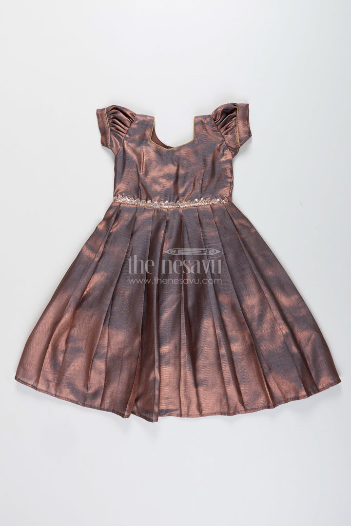 Girls tissue silk gown for festive events and family gatherings