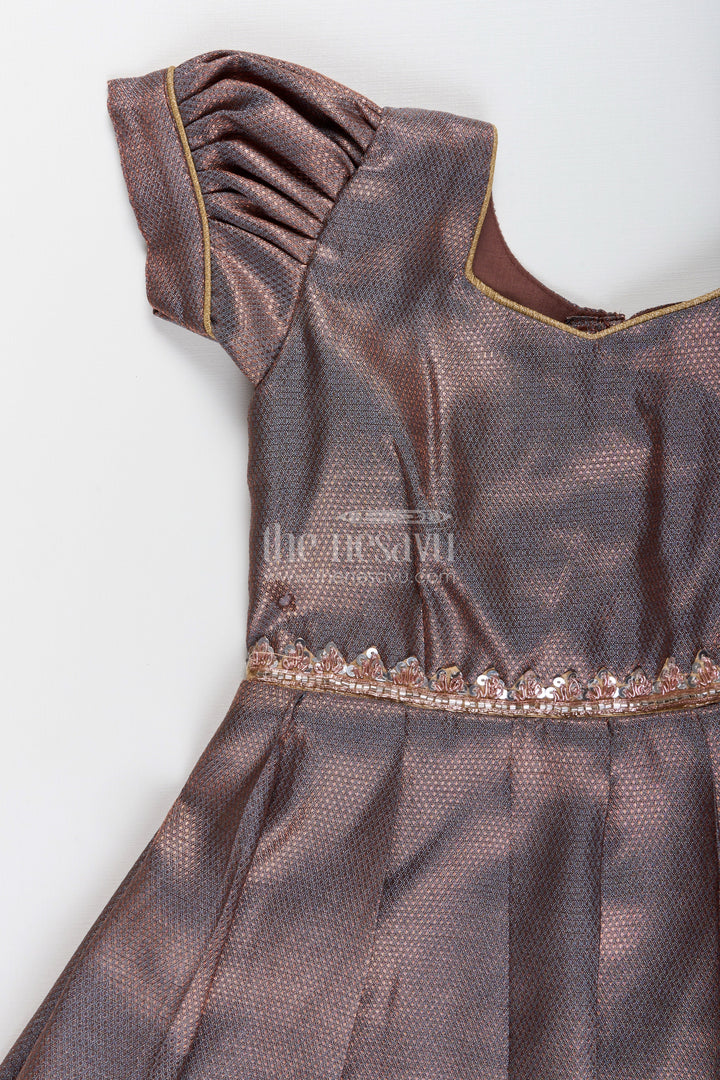 Girls tissue silk gown for festive events and family gatherings