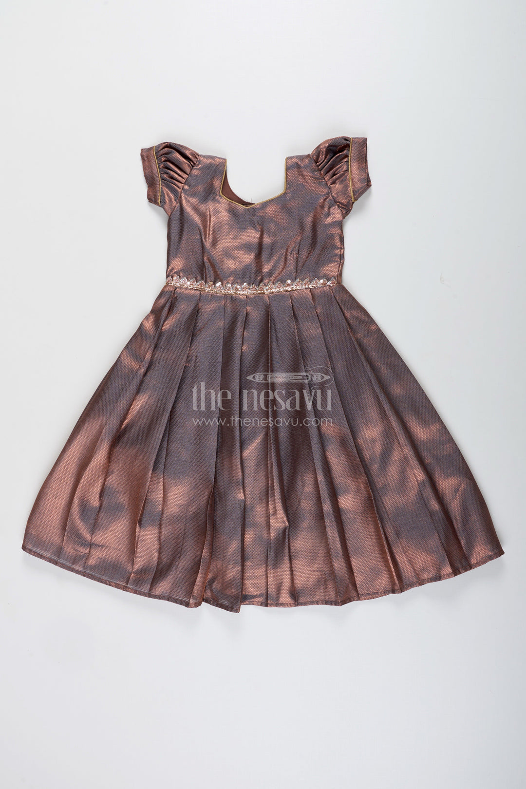 Girls tissue silk gown for festive events and family gatherings