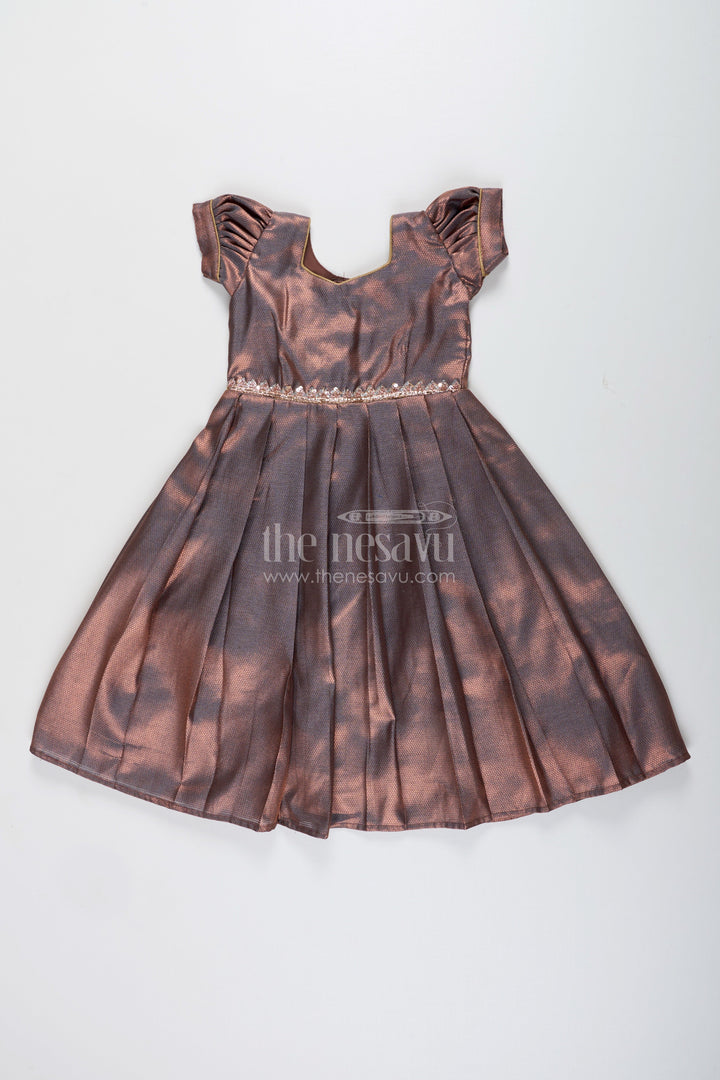 Girls tissue silk gown for festive events and family gatherings