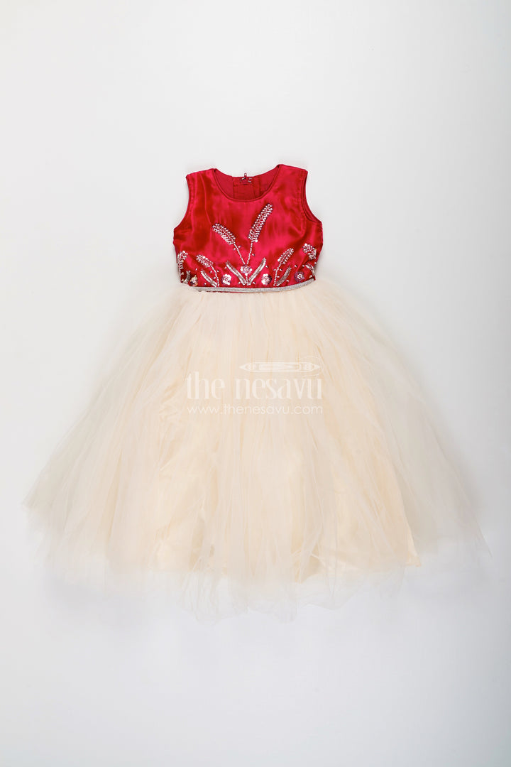 Girls party gown with net flare for birthdays and photo shoots