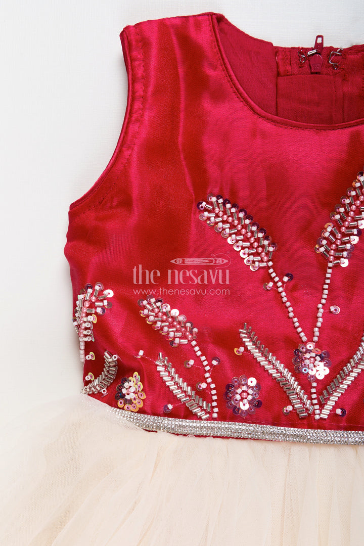 Girls party gown with net flare for birthdays and photo shoots