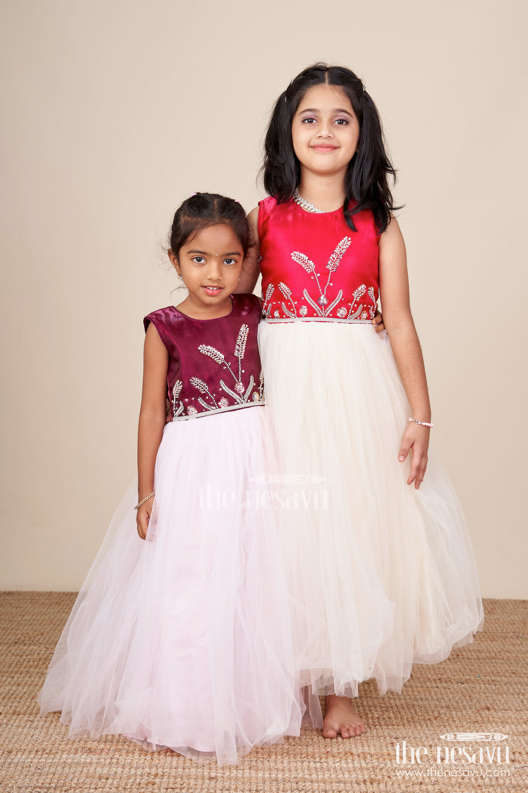 Girls party gown with net flare for birthdays and photo shoots