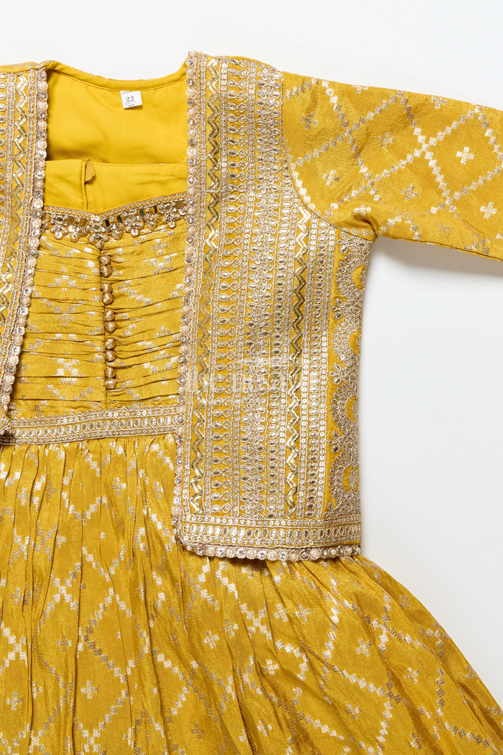 Girls silk gown with jacket for weddings and traditional functions