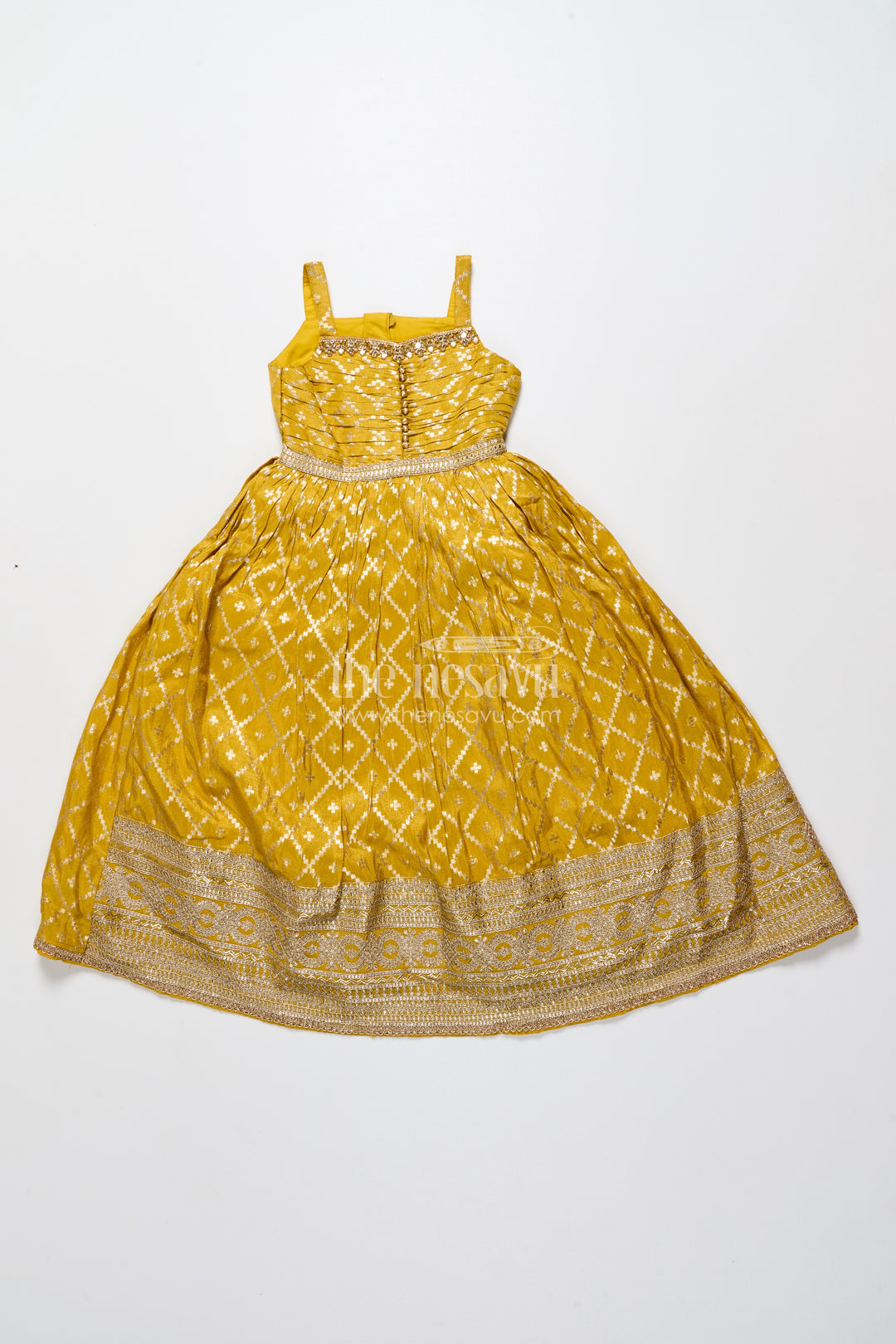 Girls silk gown with jacket for weddings and traditional functions