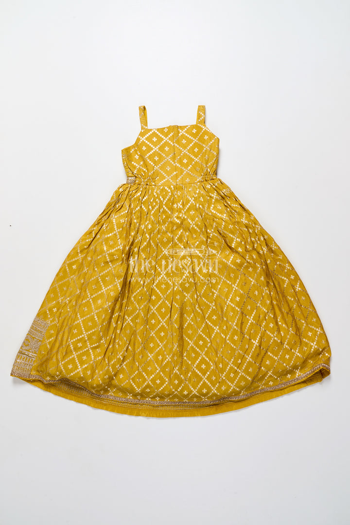 Girls silk gown with jacket for weddings and traditional functions