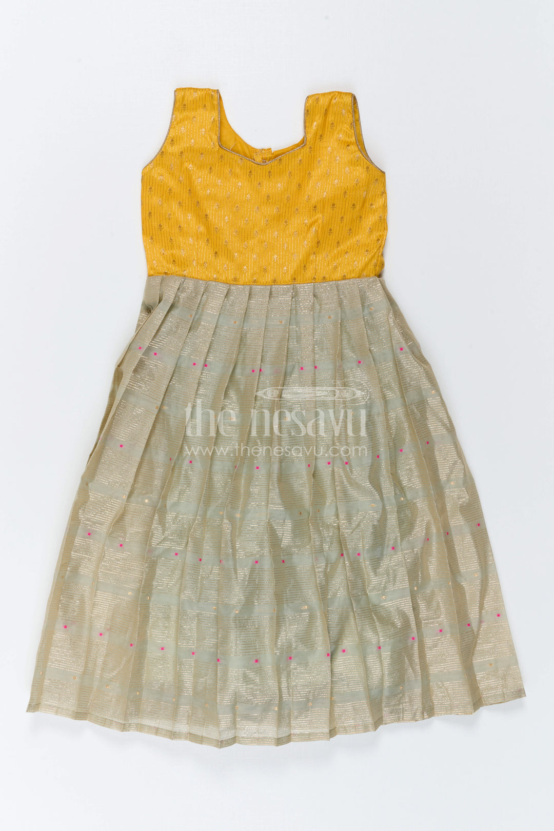 Girls Traditional Silk Gown for Festive Family Occasions