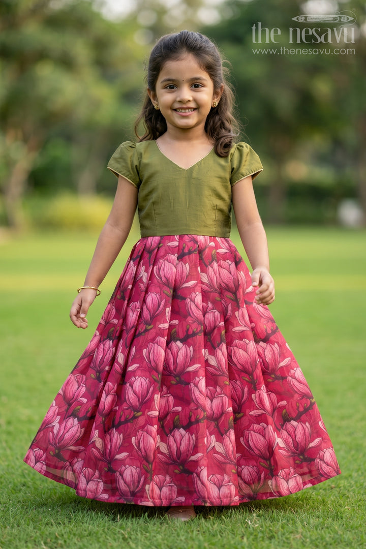 Girls Floral Gown for Festive Birthdays and Family Celebrations