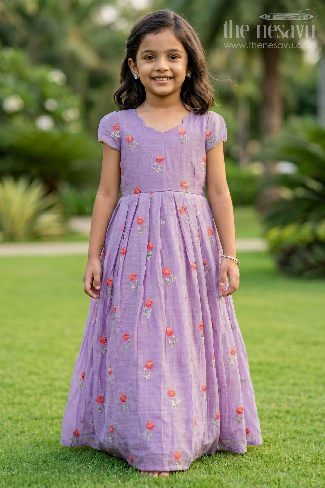 Girls Pleated Party Gown for Birthdays and Festive Occasions