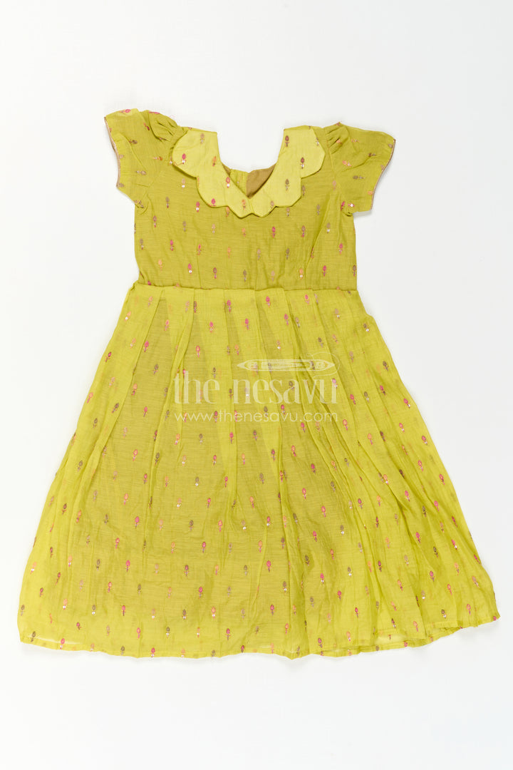 Girls Embroidered Cotton Dress for Festive Outings and Parties