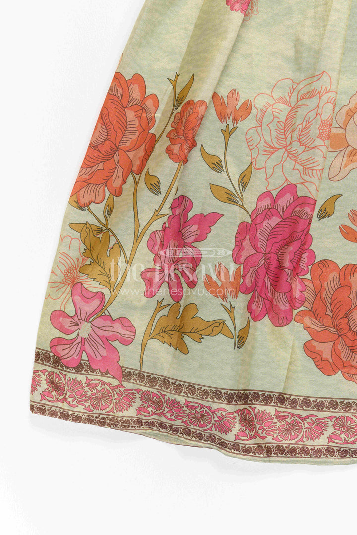 Girls Silk Gown for Festive Garden Parties