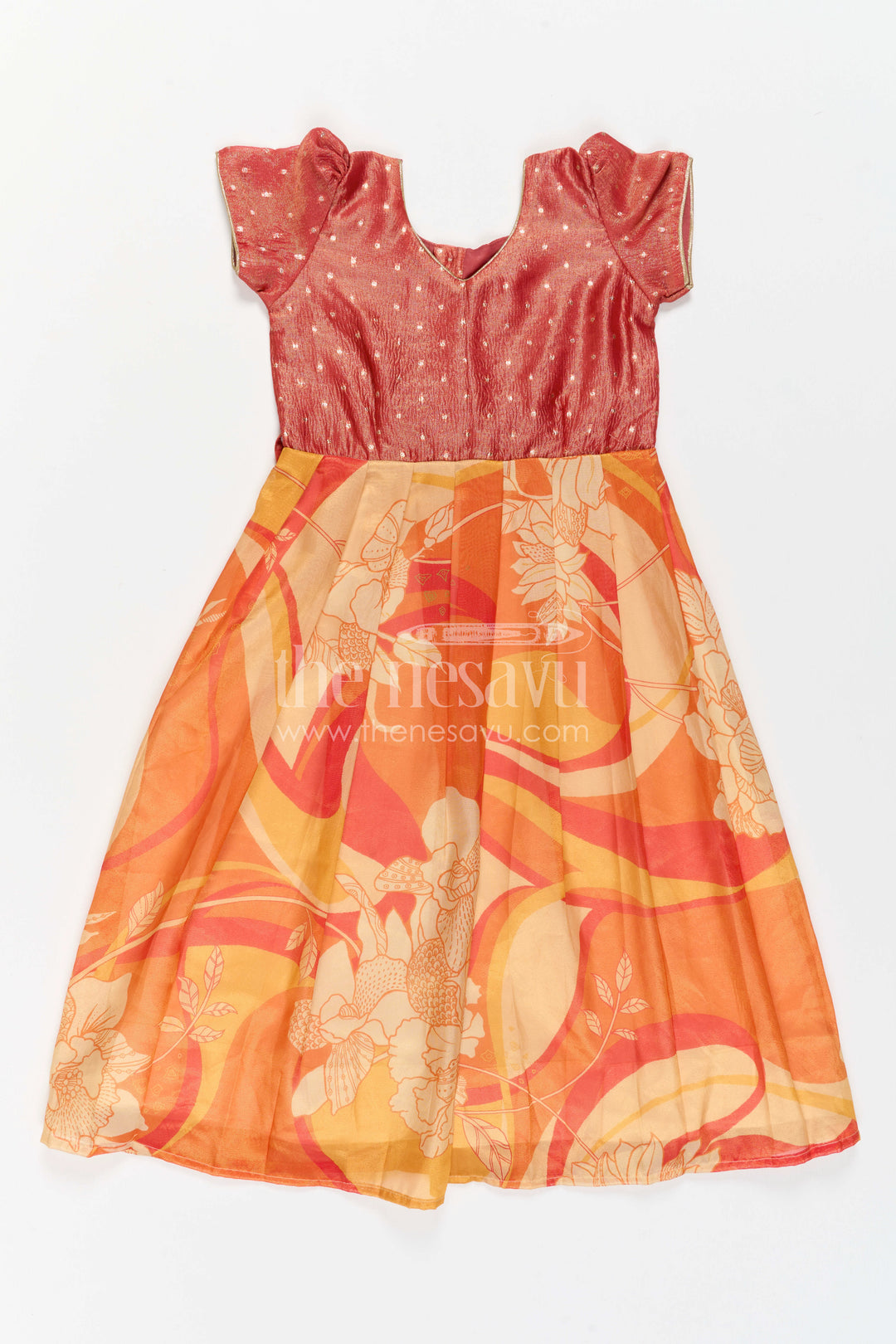 Girls Silk Gown for Festive Birthdays and Family Celebrations