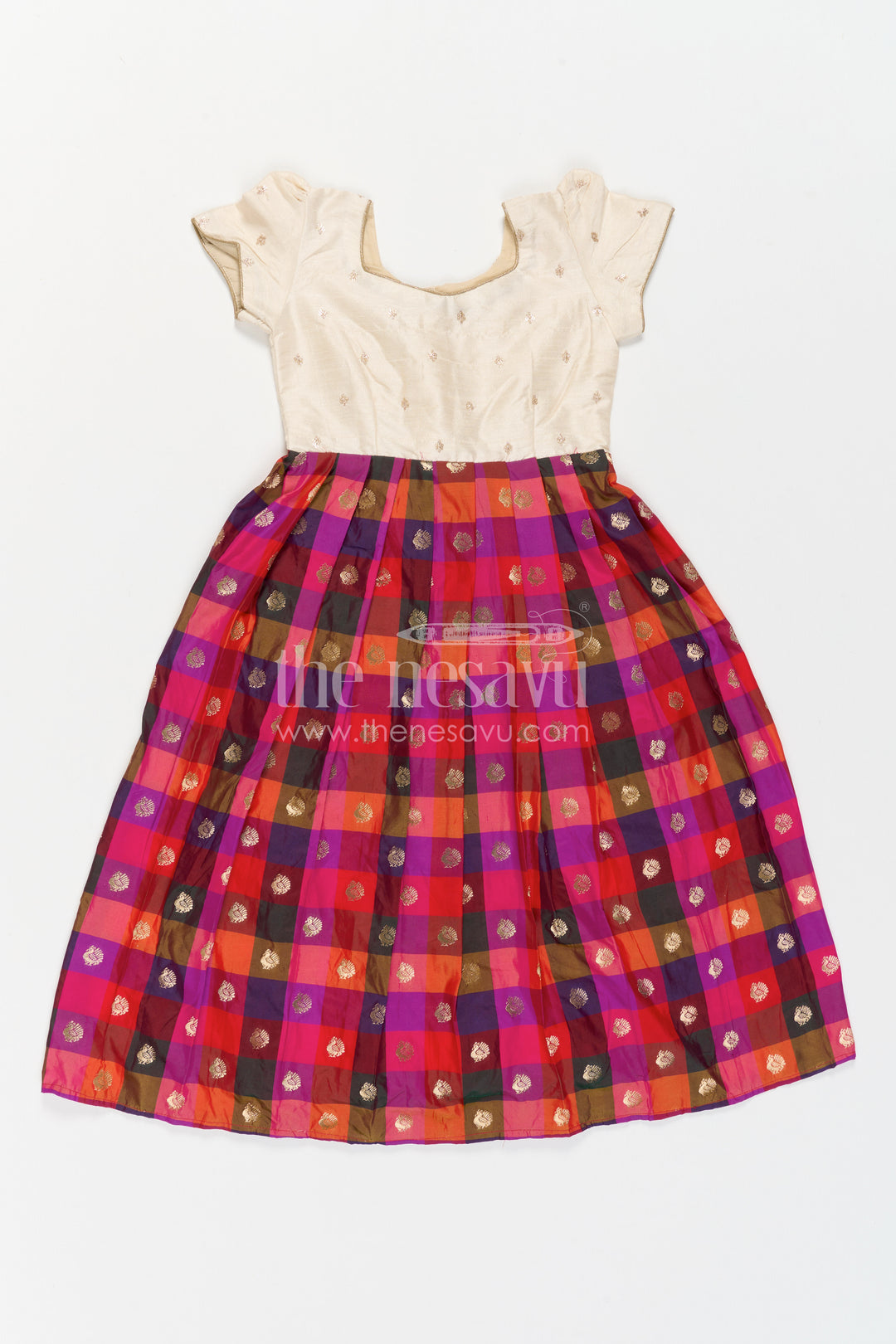 Girls Silk Gown for Festive Photoshoots and Family Gatherings