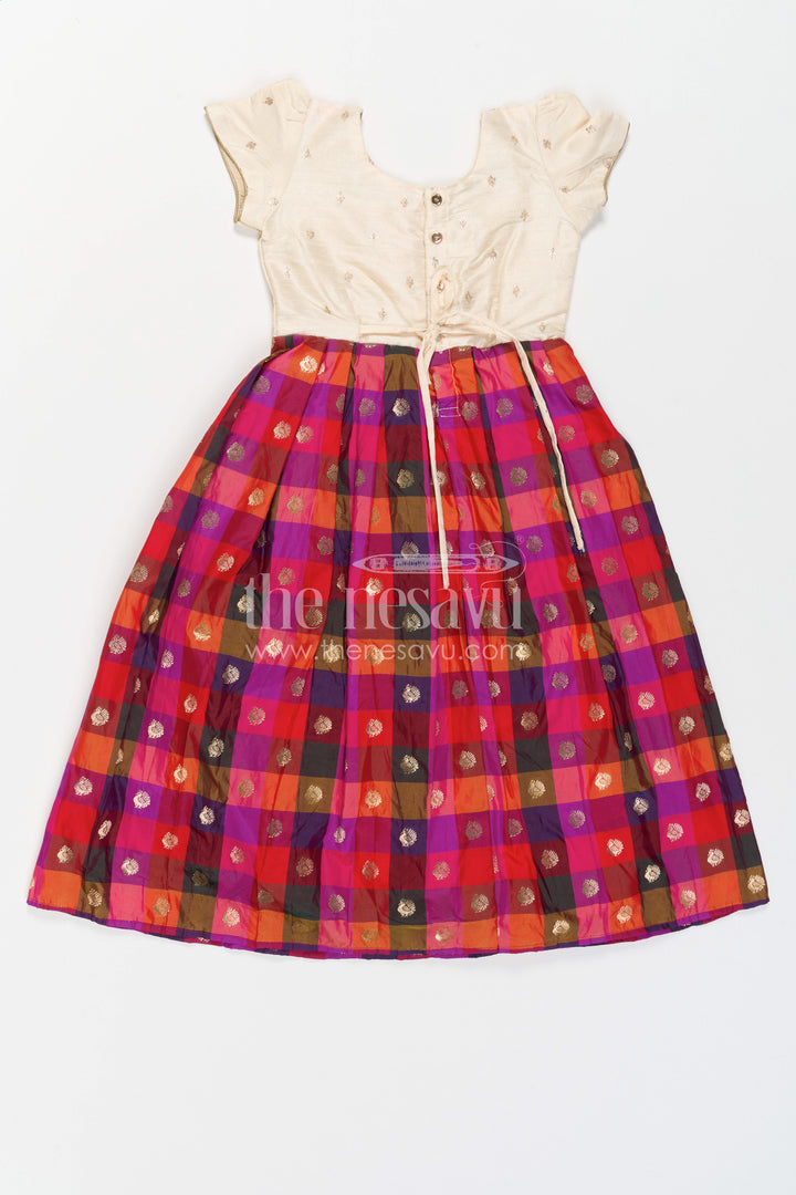 Girls Silk Gown for Festive Photoshoots and Family Gatherings