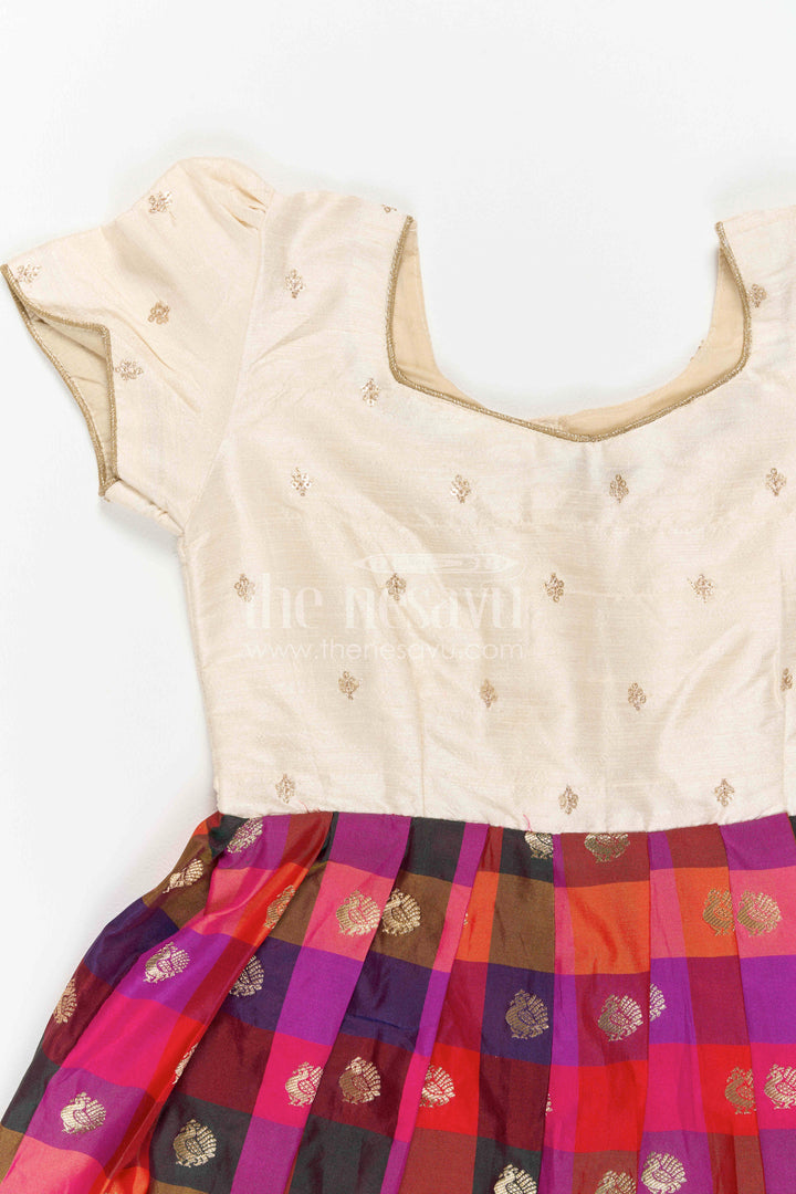 Girls Silk Gown for Festive Photoshoots and Family Gatherings