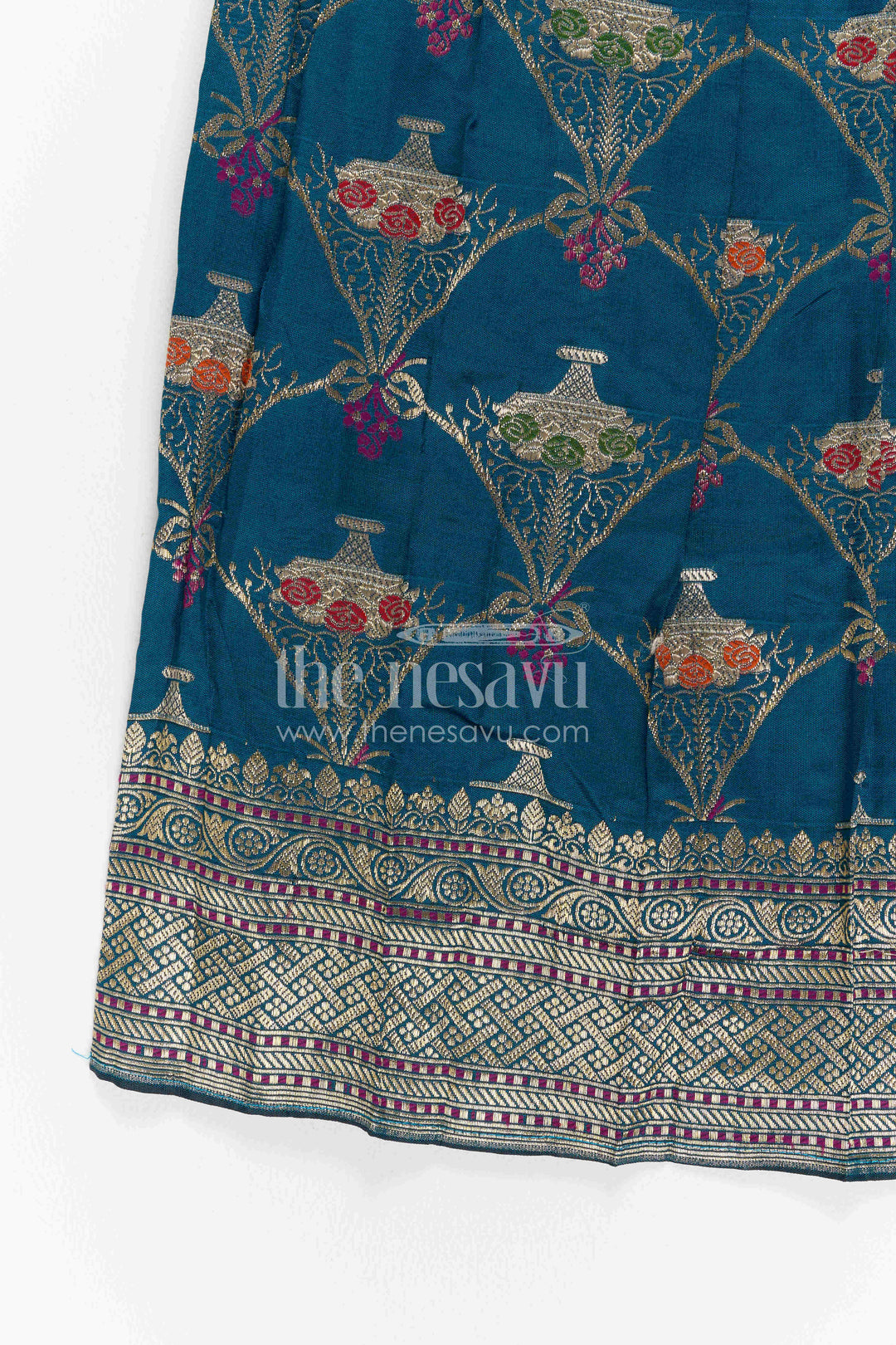 Girls Silk Gown for Festive Pooja and Family Portraits
