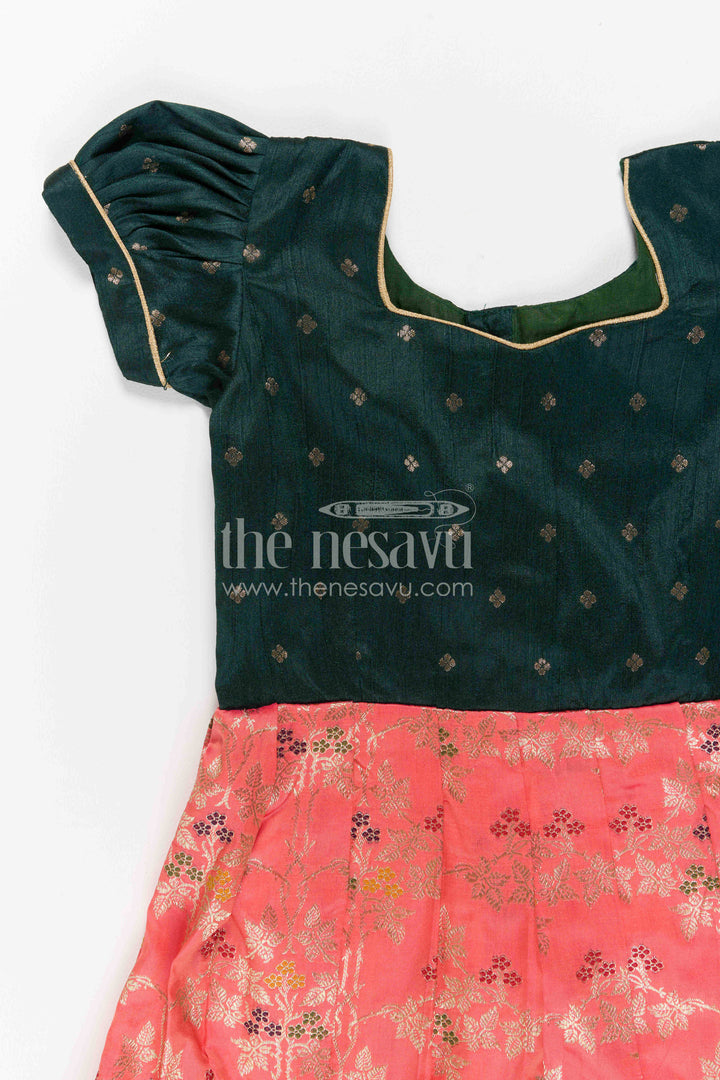 Girls Banaras Silk Gown for Birthdays and Celebration Wear