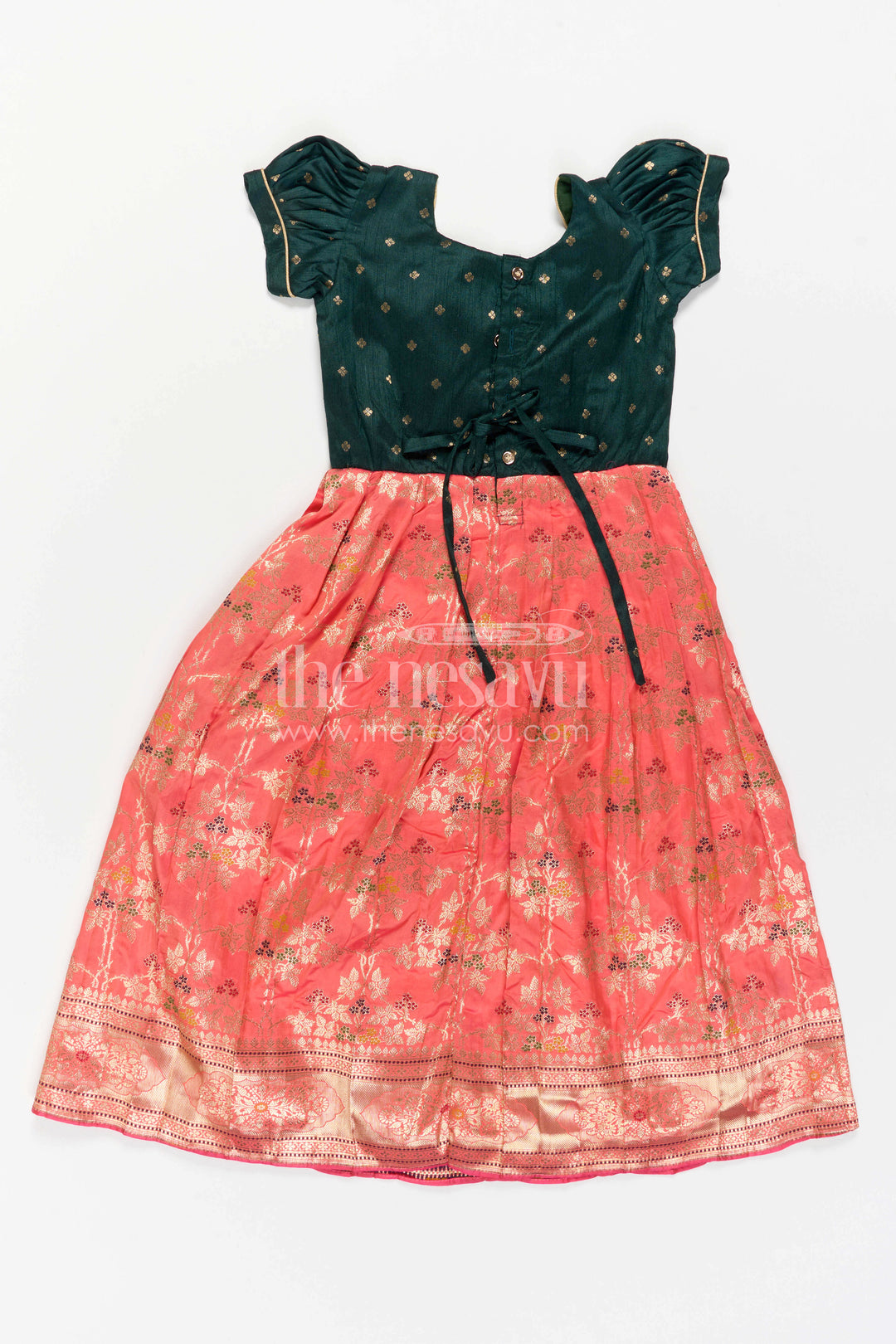 Girls Banaras Silk Gown for Birthdays and Celebration Wear