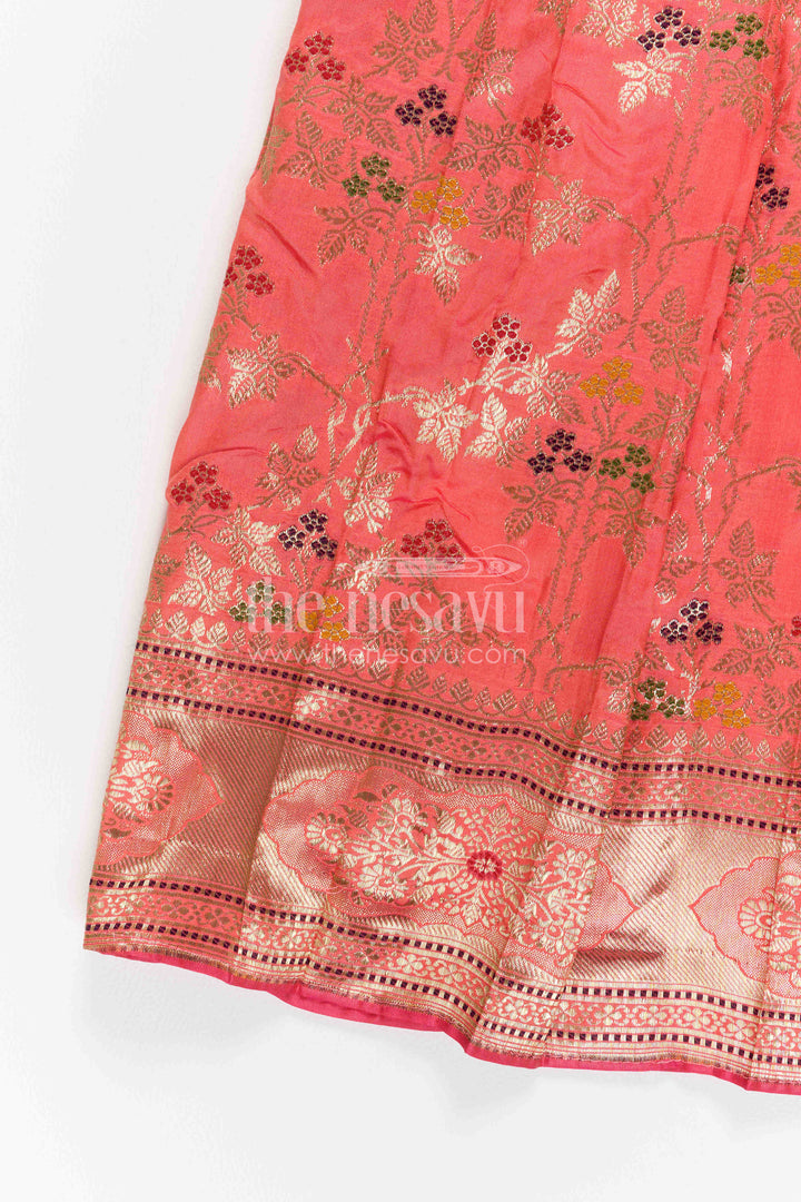 Girls Banaras Silk Gown for Birthdays and Celebration Wear